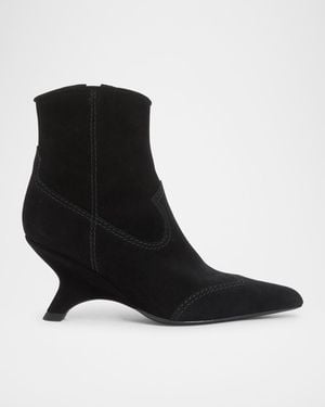 Jonathan Simkhai Shadow Suede Western Booties - Black