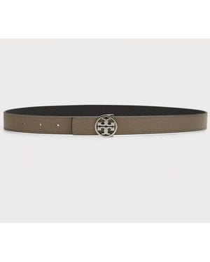 Tory Burch Miller Logo Reversible Belt - Natural