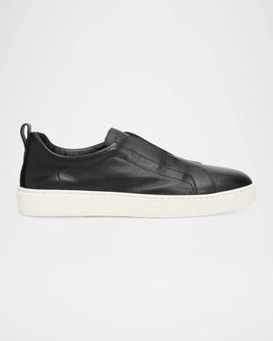Santoni Apos;S Visctory Leather Slip-On Sneakers - Black
