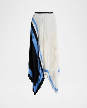 Proenza Schouler Emilia Pleated Handkerchief Midi Skirt - Blue
