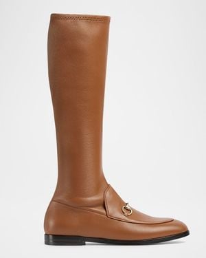 Gucci Jordaan Nappa Knee-High Boots - Brown