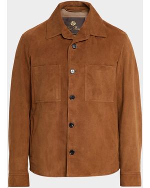 Loro Piana Evandro Leather Overshirt - Brown
