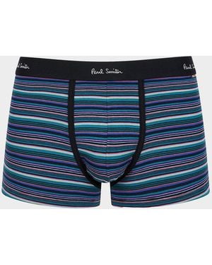 Paul Smith Apos;S Kenny Striped Stretch-Cotton Trunk Brief - Blue
