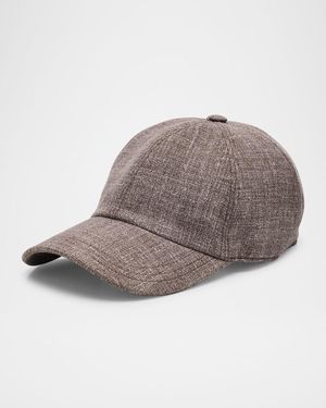 The Row Caspian Silk-Linen-Wool Baseball Cap - Gray