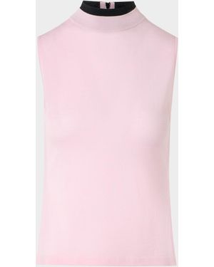 Akris Punto Sleeveless Merino Knit Mock-Neck Top - Pink
