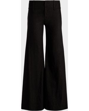Alice + Olivia Linden Bootcut Linen-Blend Pants - Black