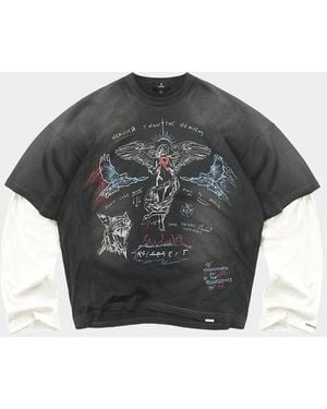 Represent Apos;S Heavier Than The Heavens Layered Graphic Shirt - Gray