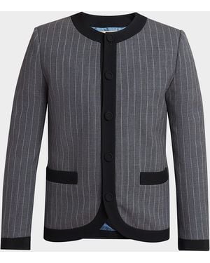 Valentino Garavani Apos;S Pinstripe Wool Jacket - Black