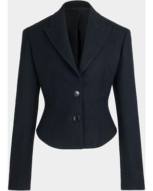 Alaïa Tailored Felted Wool Blazer - Blue