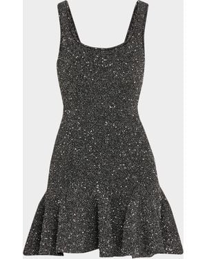 LoveShackFancy Sarajane Sequined Stretch Knit Mini Dress - Black