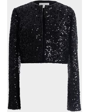Dress the Population Black Label Andra Cropped Sequin Jacket - Black