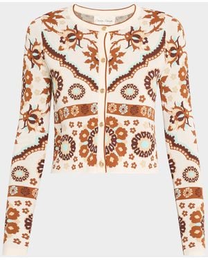 Cara Cara Ila Printed Knit Cardigan - White