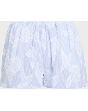 Generation Love Olson Floral Stripe Bubble Shorts - Blue