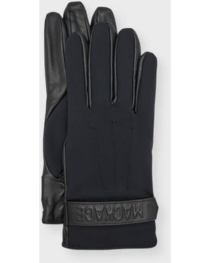 Mackage Leather And Fleece Driving Gloves - Black