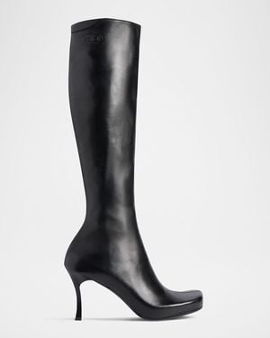 Balenciaga X Scholl Leather Knee-High Boots - Black