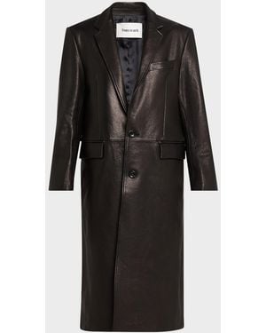 Tonywack Vegetable-Tanned Leather Coat - Black