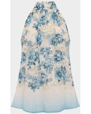 Aqua Blu Australia Alice Floral Halter Top - Blue