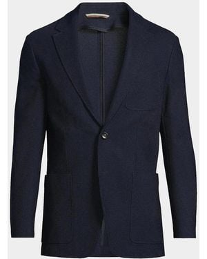 Canali Textured Jersey Wool Jacket - Blue