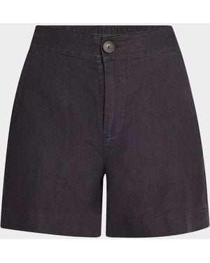 Vince Mid-Rise Hemp Shorts - Blue