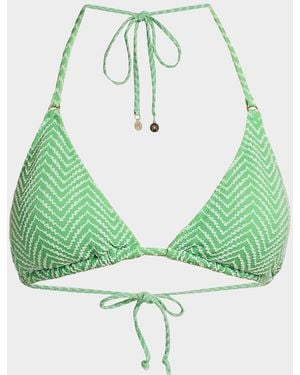 MILLY Verde Chevron Bikini Top - Green