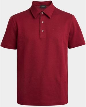 Brioni Cotton Jersey Polo Shirt - Red