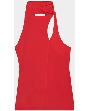 Helmut Lang Twisted Halter Tank Top - Red