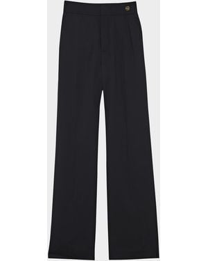 Callas Milano Sydney Straight-Leg Tropical Suiting Pants - Blue