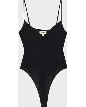 L'Agence Elowen Mesh Bodysuit - Black