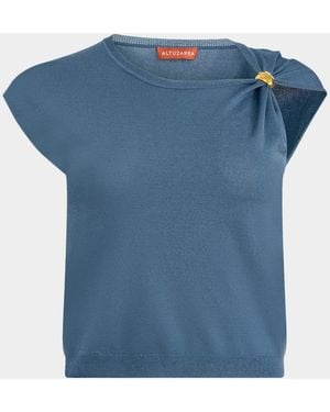 Altuzarra Rinaldi Knit Asymmetric Top - Blue