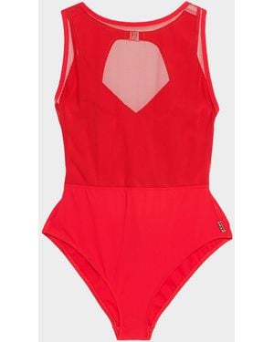 Shan Charlie Belted One-Piece Swimsuit - Red