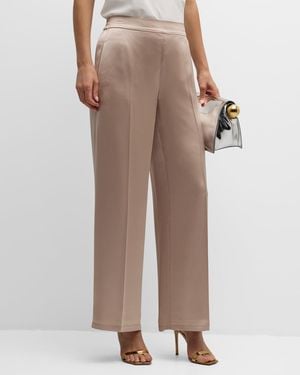 Tahari The Ashlynn Mid-Rise Straight-Leg Pants - Brown