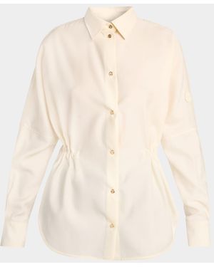 Moncler Long-Sleeve Wool Shirt - Natural