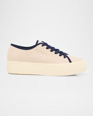 Veronica Beard Truett Platform Canvas Sneakers - Natural