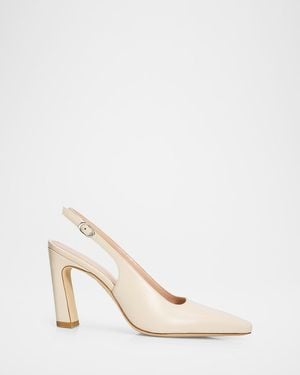 Stuart Weitzman 85Mm Stassi Leather Slingback Pumps - Natural