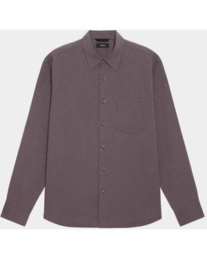 Theory Apos;S Weekend Button-Front Shirt - Purple