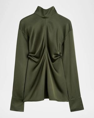 TOTEME Slouch Satin Blouse - Green