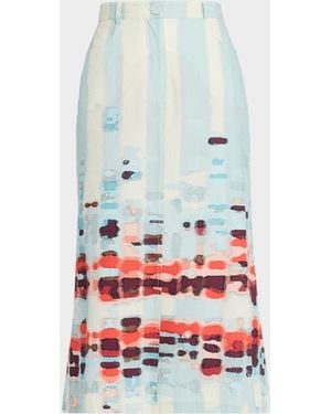 Silvia Tcherassi Layan Stretch Cotton Midi Skirt - White