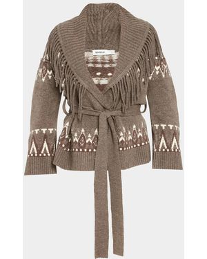 Jonathan Simkhai Anaise Fair Isle Fringe-Trim Cardigan - Natural