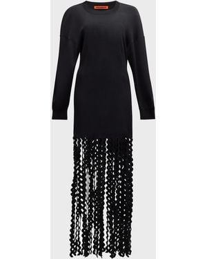 Simon Miller Wallis Fringe Knit Midi Dress - Blue