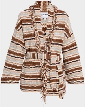 Kujten Zaina Zig-Zag Cashmere Cardigan - Multicolor