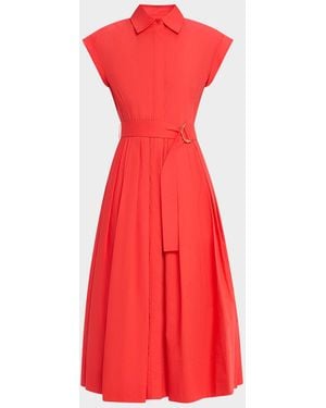 Cara Cara Octavia Floral Cap-Sleeve Dress - Red
