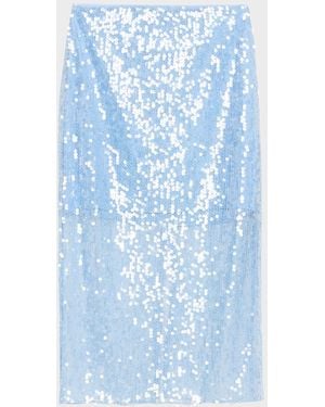 Veronica Beard Allora Sequined Midi Skirt - Blue