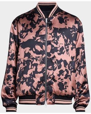Dries Van Noten Apos;S Volker Viscose Ribbed-Trim Bomber Jacket - Red