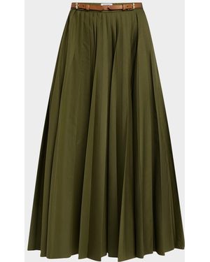 Dice Kayek Belted Pleated Midi Skirt - Green