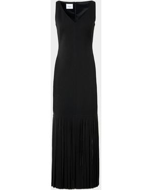 Akris Punto Jersey Fringe-Hem Maxi Dress - Black