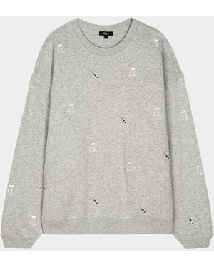 Rails Champagne Embroidered Varsity Sweatshirt - Gray