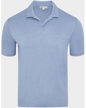 Onia Apos;S Shaun Stretch Linen Polo - Blue