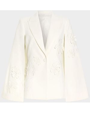 Ramy Brook Rosalinda Embellished Cape Jacket - Natural