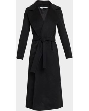 Fleurette Elle Cashmere Wrap Coat - Black