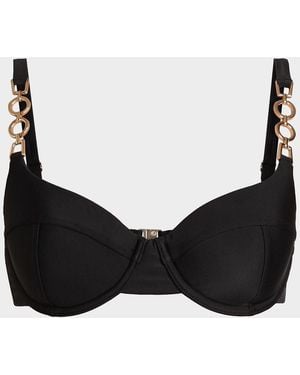 Ramy Brook Mona Embellished Bikini Top - Black